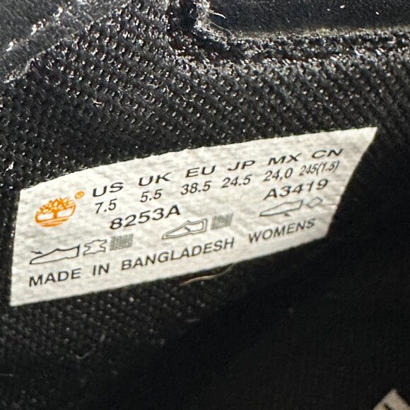 LADIES BLACK 7.5 TIMBERLAND BOOTS - Picture 13 of 15